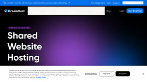 Screenshot of Shared Hosting - Fast & Secure - 24/7 Support - DreamHost