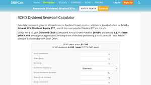 Screenshot of SCHD Dividend Snowball Calculator - DRIPCalc