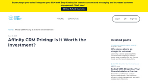 Screenshot of Affinity CRM Pricing: Is It Worth the Investment? - Drop Cowboy Blog