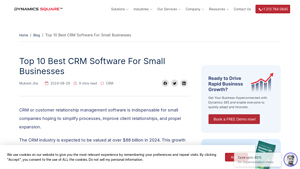 Screenshot of Top 10 Best CRM Software For Small Businesses - Dynamics Square