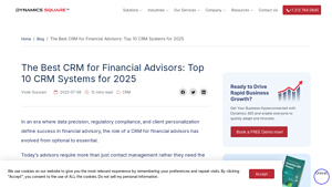 Screenshot of Top 10 CRM For Financial Advisors In 2025 - Dynamics Square
