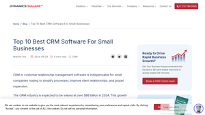 Screenshot of Top 10 Best CRM Software For Small Businesses - Dynamics Square