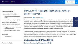 Screenshot of CRM vs. CMS: Making the Right Choice for Your Business in 2025