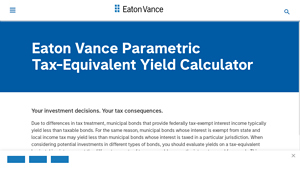 Screenshot of Eaton Vance Parametric Tax-Equivalent Yield Calculator
