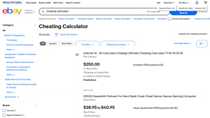 Screenshot of Cheating Calculator | eBay