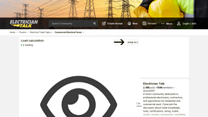 Screenshot of Load calculation - Electrician Talk