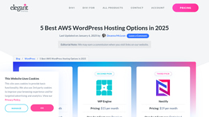 Screenshot of 5 Best AWS WordPress Hosting Options in 2025 - Elegant Themes