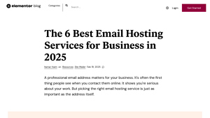 Screenshot of The 6 Best Email Hosting Services for Business in 2025 - Elementor