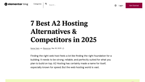 Screenshot of 7 Best A2 Hosting Alternatives & Competitors in 2025 - Elementor
