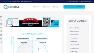 Screenshot of Top 10 CRM Systems in 2025 - ElevatIQ