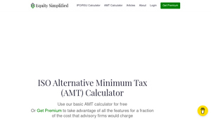 Screenshot of ISO Alternative Minimum Tax (AMT) Calculator - Equity Simplified