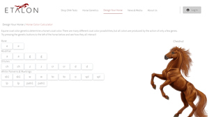 Screenshot of Horse Color Calculator | Etalon Equine Genetics