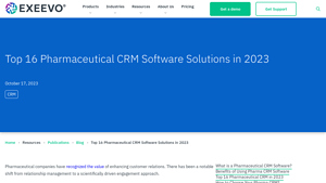 Screenshot of Top 16 Pharmaceutical CRM Software Solutions in 2023 - Exeevo