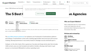 Screenshot of Top 5 CRMs for Marketing & Creative Agencies (2025) - Expert Market