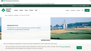 Screenshot of Loan Payment Calculator - Farm Credit Services of America