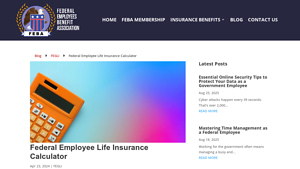 Screenshot of Federal Employee Life Insurance Calculator