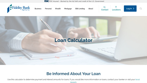 Screenshot of Loan Repayment Calculator - Fidelity Bank
