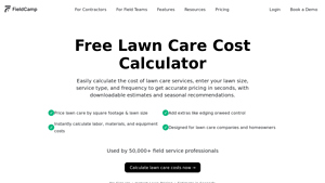 Screenshot of Free Lawn Care Cost Calculator - FieldCamp