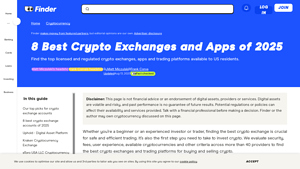 Screenshot of 8 Best Crypto Exchanges and Apps of 2025 - Finder