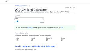 Screenshot of VOO Dividend Calculator - Finlo