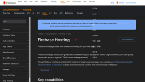 Screenshot of Firebase Hosting - Google