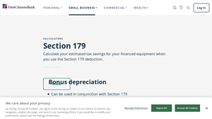 Screenshot of Section 179 | First Citizens Bank