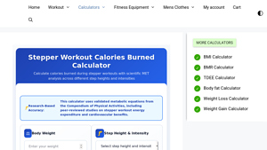 Screenshot of Stepper Workout Calories Burned Calculator - Fit Life Regime