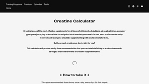 Screenshot of Creatine Calculator - The Fitness Stuff (for normal people) Podcast