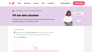 Screenshot of IVF due date calculator - Flo