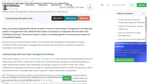 Screenshot of Top 9 CRM and Project Management Integrated Software in 2025