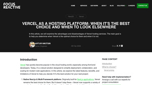 Screenshot of Vercel as a hosting platform: When It's the best choice and when to ...