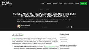 Screenshot of Vercel as a hosting platform: When It's the best choice and when to ...
