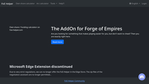 Screenshot of Forge points calculator - tool for online strategy game Forge of ...