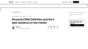 Screenshot of Personal CRM: Definition and the 4 best solutions on the market