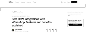 Screenshot of Best CRM integrations with WhatsApp: Features and benefits ...