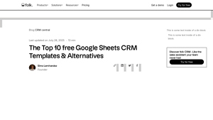 Screenshot of The Top 10 free Google Sheets CRM Templates & Alternatives