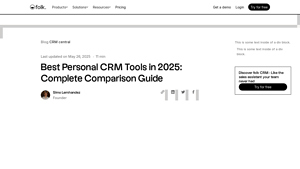 Screenshot of Best Personal CRM Tools in 2025: Complete Comparison Guide