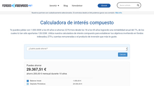 Screenshot of Calculadora de Interés Compuesto Online - Fondos Indexados