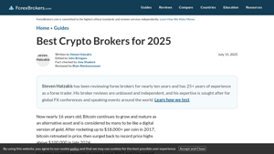 Screenshot of 7 Best Crypto Brokers for 2025 - ForexBrokers.com