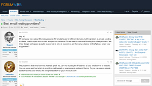Screenshot of Best email hosting providers?