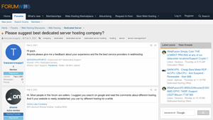 Screenshot of Please suggest best dedicated server hosting company?
