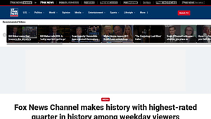 Screenshot of Fox News Channel makes history with highest-rated quarter in ...