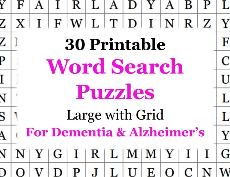 Featured image for free printable word search puzzles for adults - Word Search Puzzles for Dementia Care ...