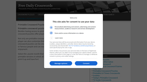 Screenshot of Printable Crossword Puzzles - Free Daily Crosswords