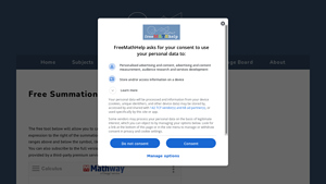 Screenshot of Free Summation Calculator - Free Math Help