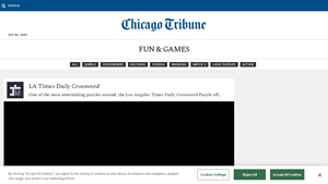 Screenshot of LA Times Daily Crossword | Free Online Game - Chicago Tribune