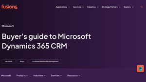 Screenshot of Buyer's guide to Microsoft Dynamics 365 CRM | Fusion5 Blog