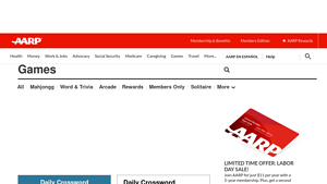 Screenshot of Daily Crossword Puzzle - AARP Games Center