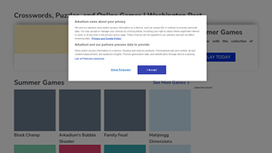 Screenshot of Crosswords, Puzzles, and Online Games | Washington Post