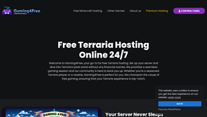 Screenshot of Free Terraria Server Hosting - Online 24/7 - Gaming4Free